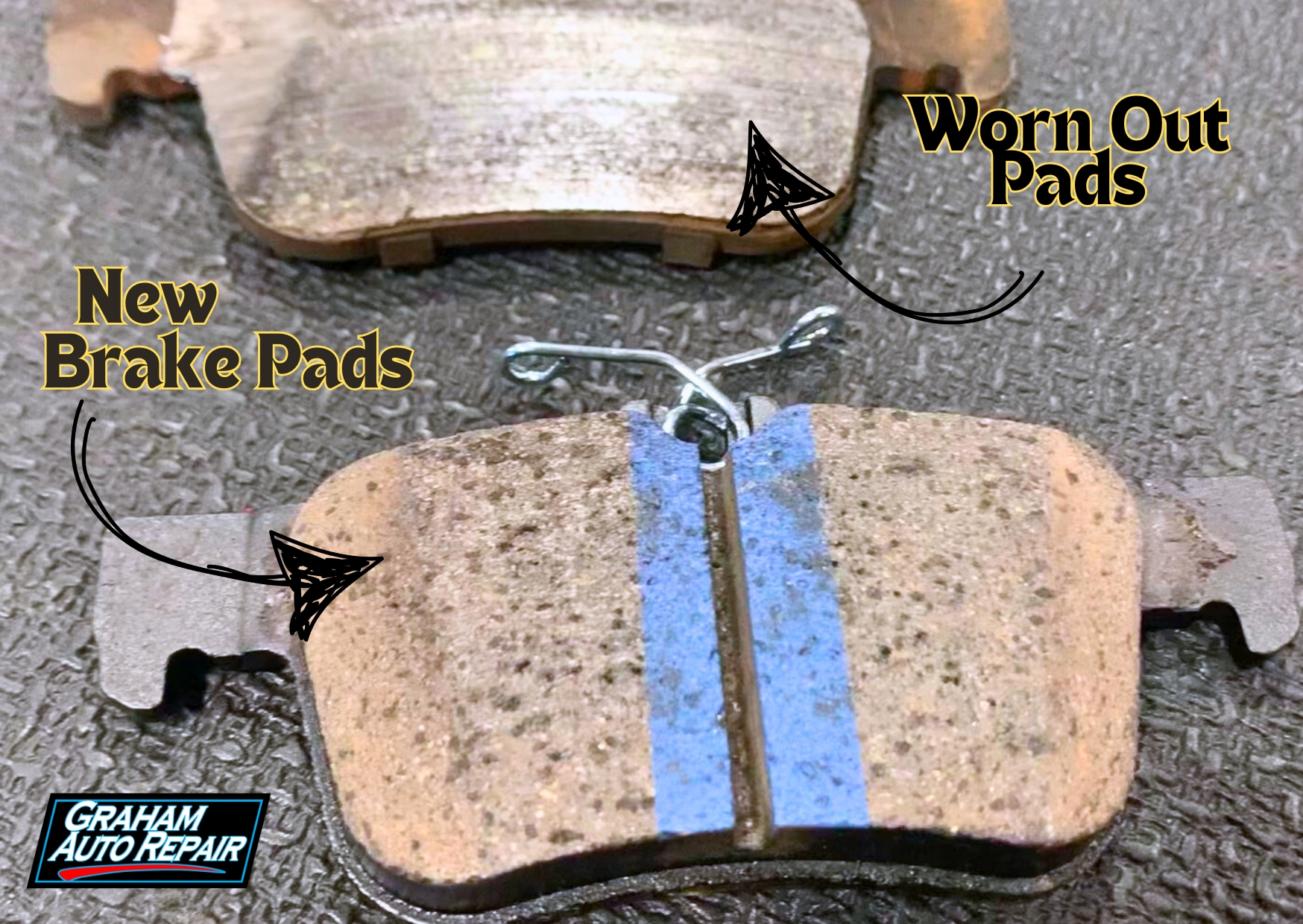 The difference between new and worn out brake pads